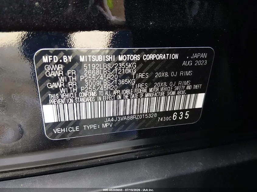 2024 MITSUBISHI OUTLANDER SE 2.5 2WD