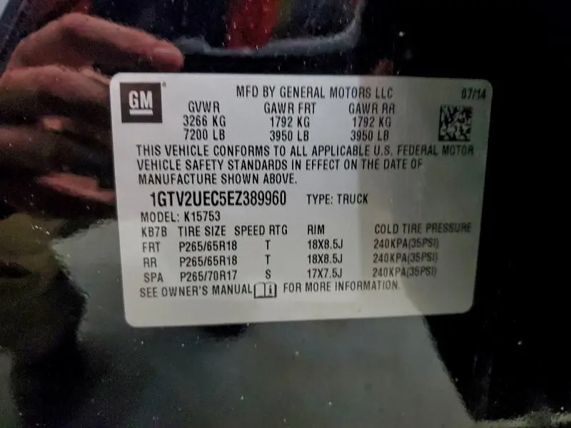 2014 GMC SIERRA K1500 SLE  