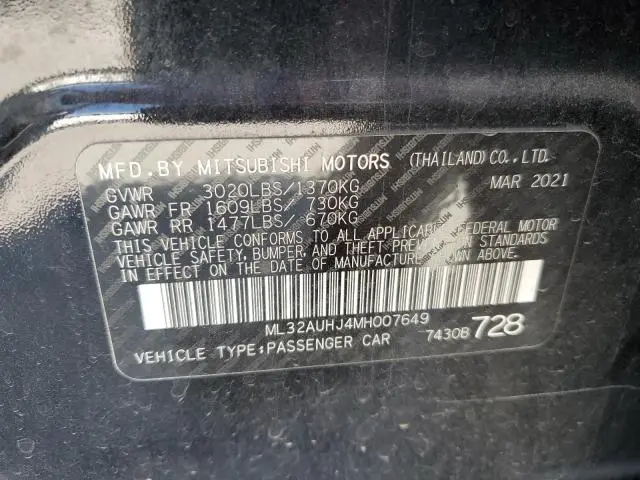 2021 MITSUBISHI MIRAGE ES  