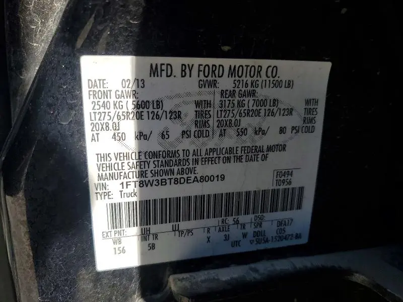 2013 FORD F350 SUPER DUTY  