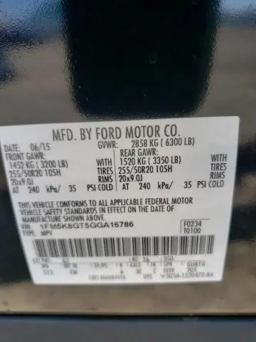 2016 FORD EXPLORER SPORT  