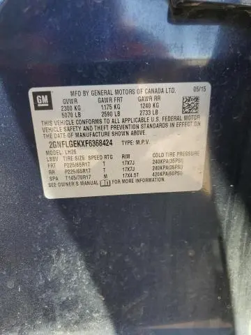 2015 CHEVROLET EQUINOX LT  