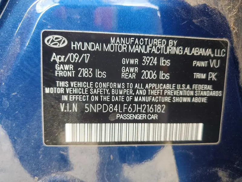 2018 HYUNDAI ELANTRA SEL  