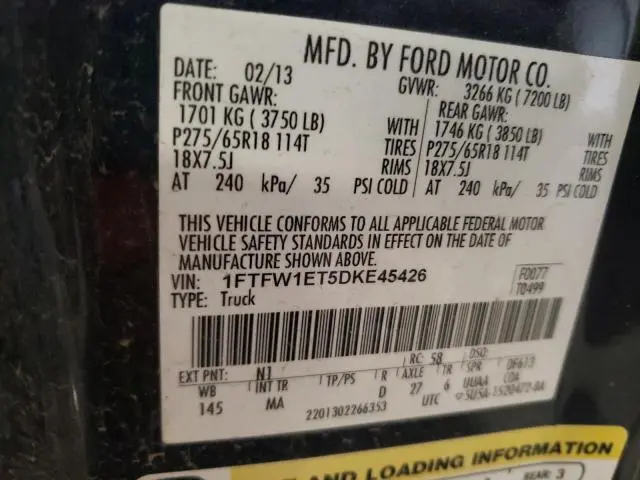 2013 FORD F150 SUPERCREW  