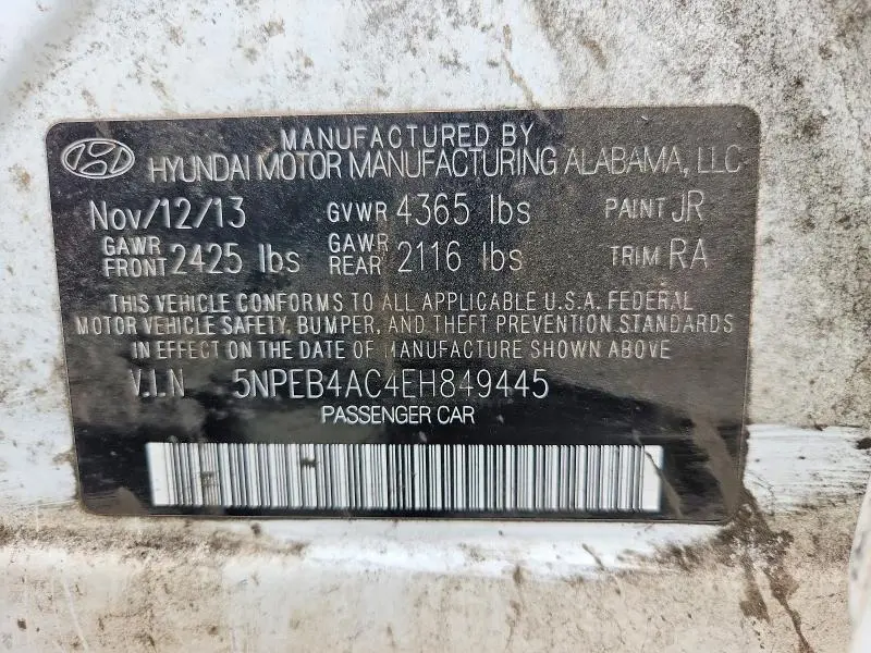 2014 HYUNDAI SONATA GLS  