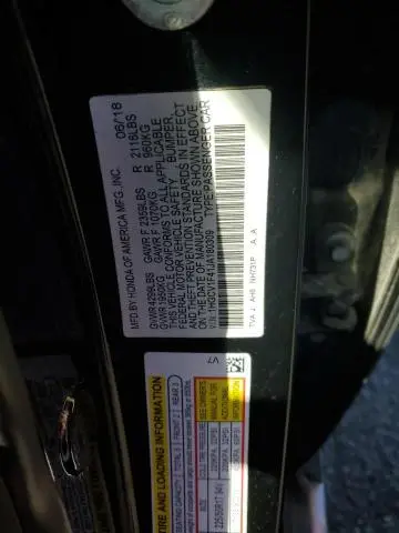 2018 HONDA ACCORD EX