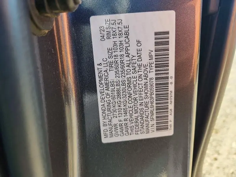 2023 HONDA ODYSSEY EXL  