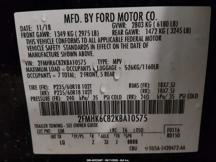 2019 FORD FLEX SEL