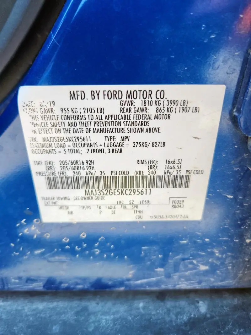 2019 FORD ECOSPORT SE  