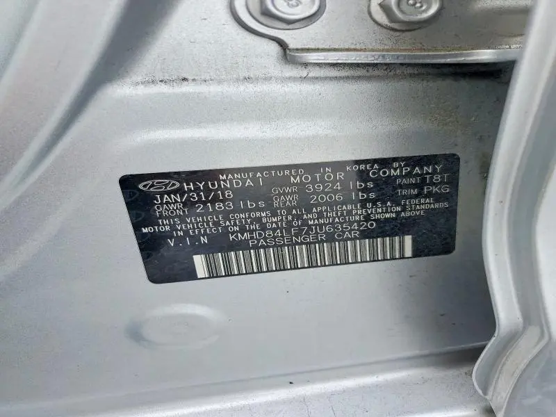 2018 HYUNDAI ELANTRA LIMITED  
