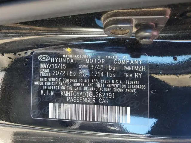 2016 HYUNDAI VELOSTER   