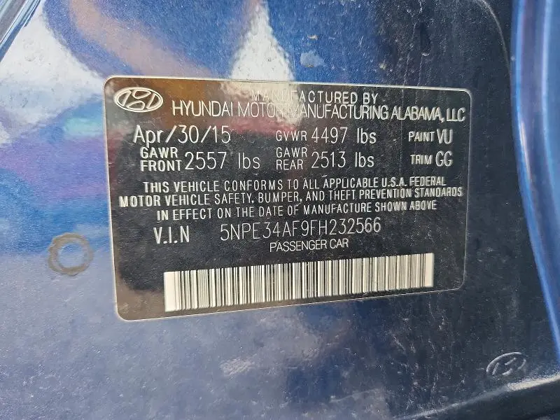 2015 HYUNDAI SONATA LIMITED  