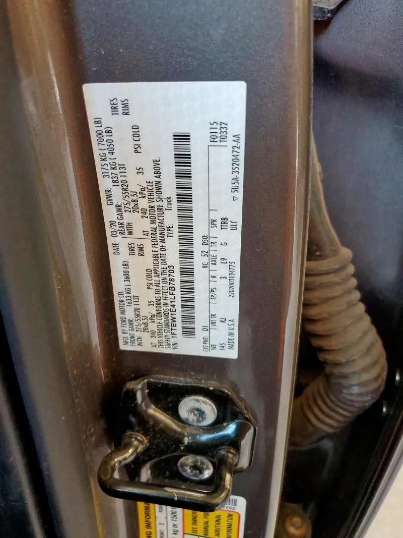 2020 FORD F150 SUPERCREW  