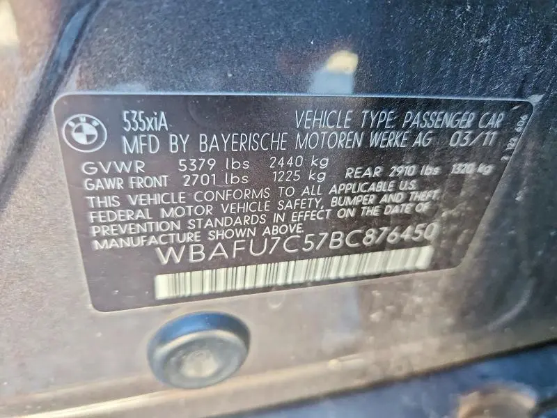 2011 BMW 535 XI  