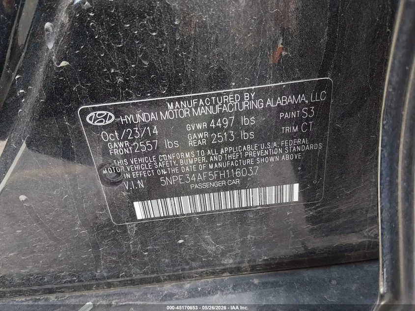 2015 HYUNDAI SONATA LIMITED