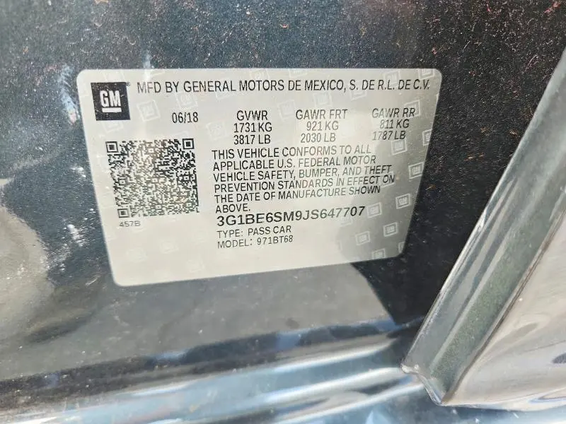 2018 CHEVROLET CRUZE LT  