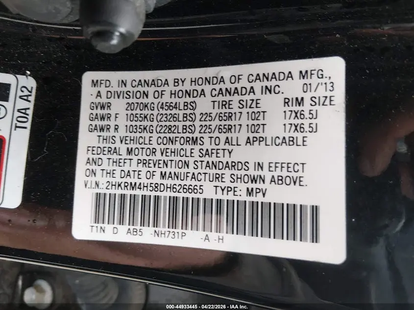 2013 HONDA CR-V EX