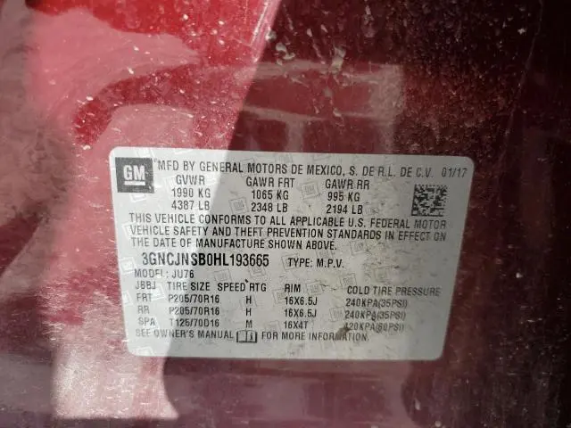 2017 CHEVROLET TRAX LS  