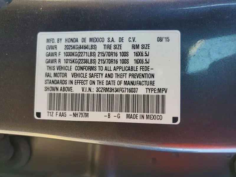 2015 HONDA CR-V LX  