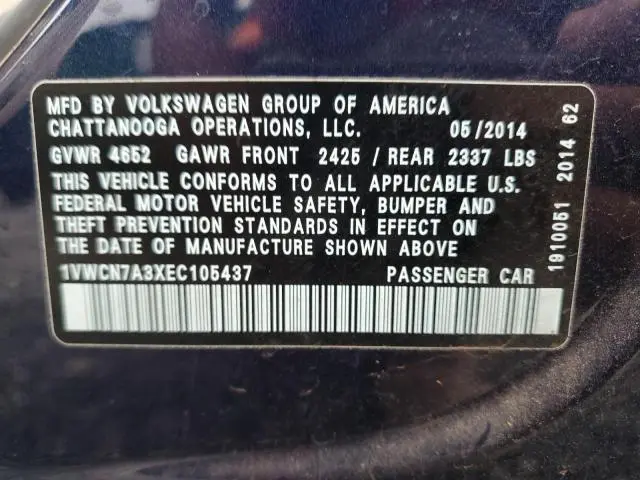 2014 VOLKSWAGEN PASSAT SEL