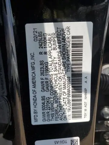 2021 ACURA TLX ADVANCE  
