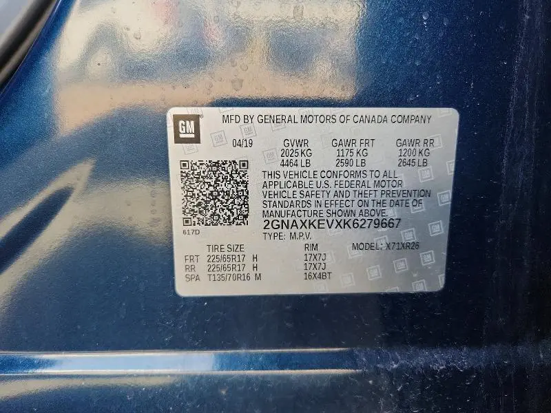2019 CHEVROLET EQUINOX LT  