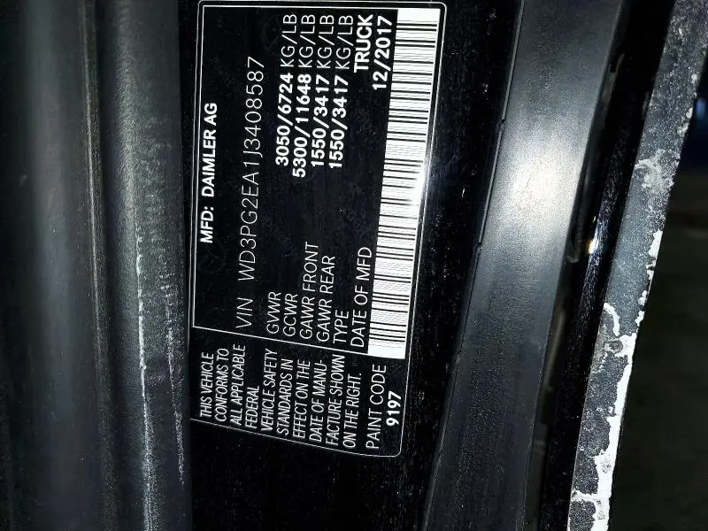 2018 MERCEDES-BENZ METRIS   