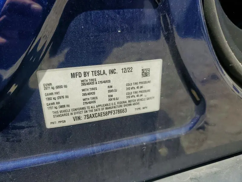 2023 TESLA MODEL X   