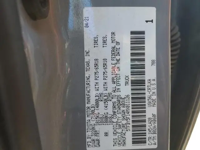 2021 TOYOTA TUNDRA DOUBLE CAB LIMITED  