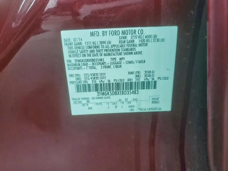 2014 FORD FLEX LIMITED  