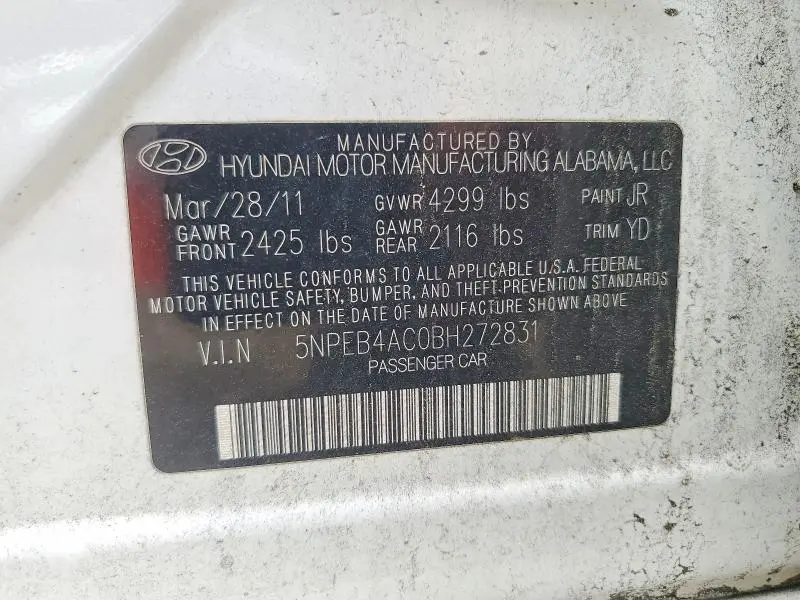 2011 HYUNDAI SONATA GLS  