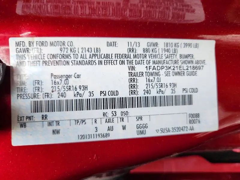 2014 FORD FOCUS SE  