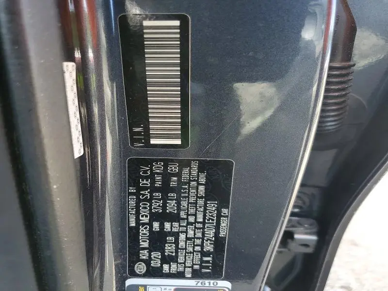 2020 KIA FORTE LXS  