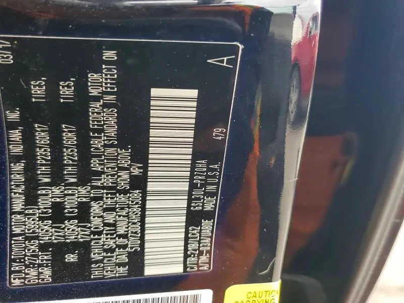 2017 TOYOTA SIENNA XLE  