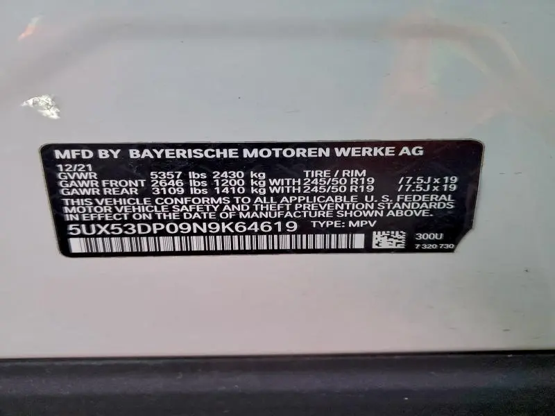 2022 BMW X3 XDRIVE30I  