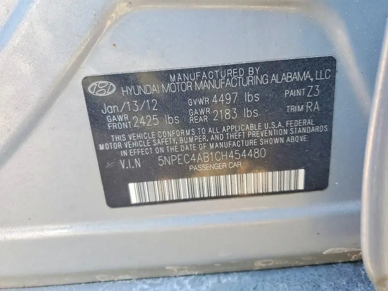 2012 HYUNDAI SONATA SE  