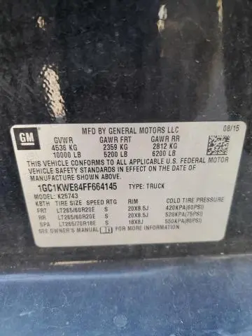 2015 CHEVROLET SILVERADO K2500 HEAVY DUTY LTZ  