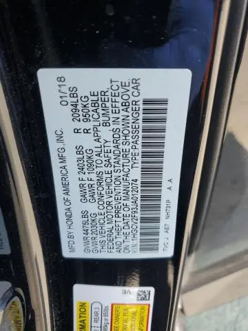 2018 HONDA ACCORD TOURING  