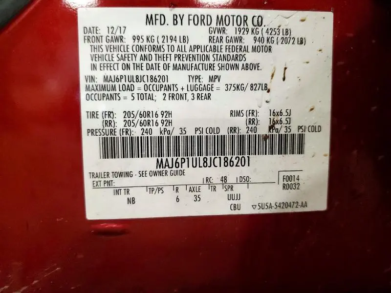 2018 FORD ECOSPORT SE  