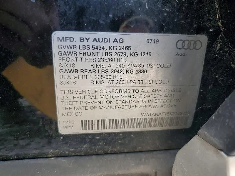 2019 AUDI Q5 PREMIUM  