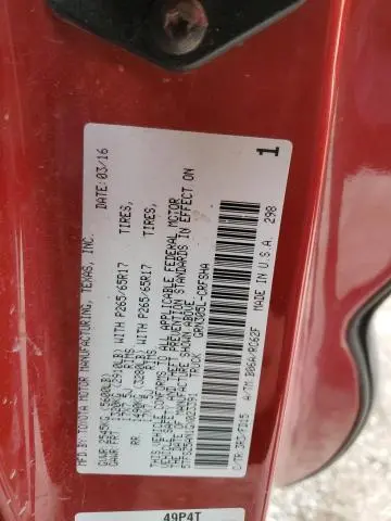 2016 TOYOTA TACOMA ACCESS CAB  
