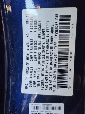 2017 HONDA ACCORD SPORT SPECIAL EDITION  