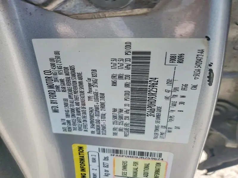 2018 FORD FUSION SE  