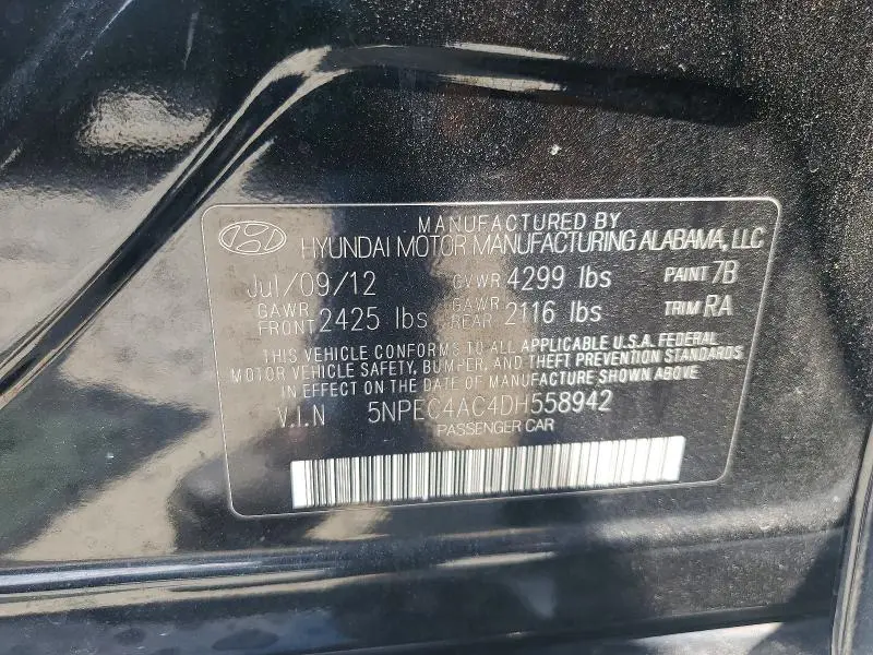 2013 HYUNDAI SONATA LIMITED  