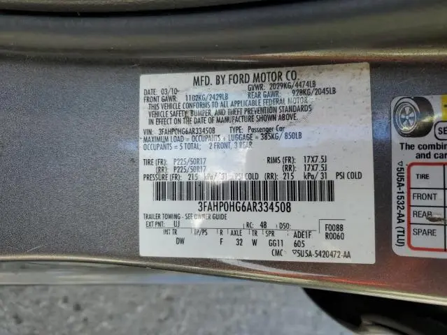 2010 FORD FUSION SE  