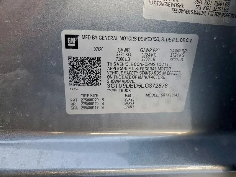 2020 GMC SIERRA K1500 SLT  