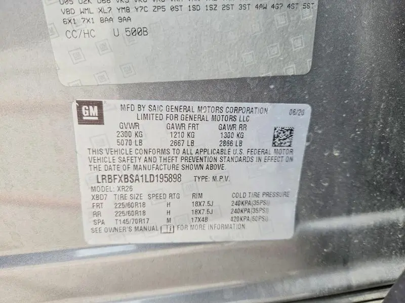 2020 BUICK ENVISION PREFERRED  