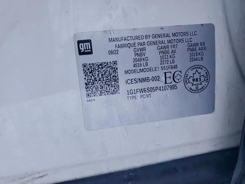 2023 CHEVROLET BOLT EV 1LT  