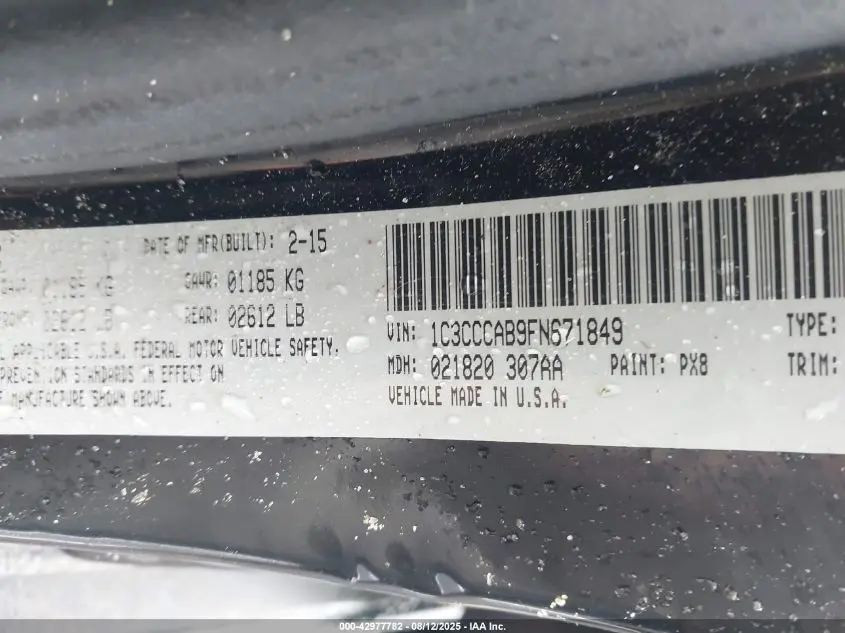 2015 CHRYSLER 200 LIMITED