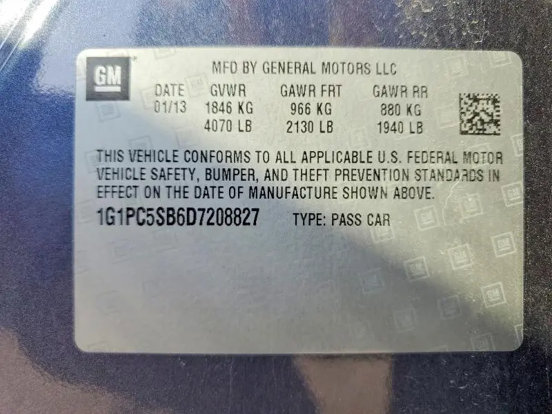 2013 CHEVROLET CRUZE LT  